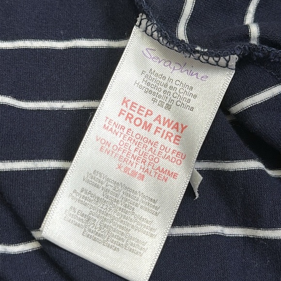 Seraphine Navy White Striped Fit & Flare Maternity Nursing Dress Rowan Size 12 - Picture 13 of 14